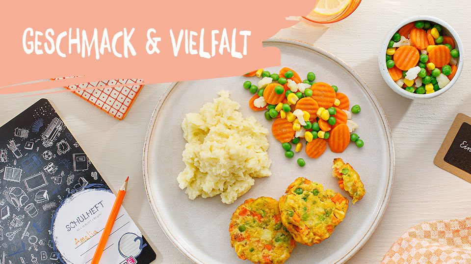 Geschmack und Vielfalt Schulen Tellerbild Essen